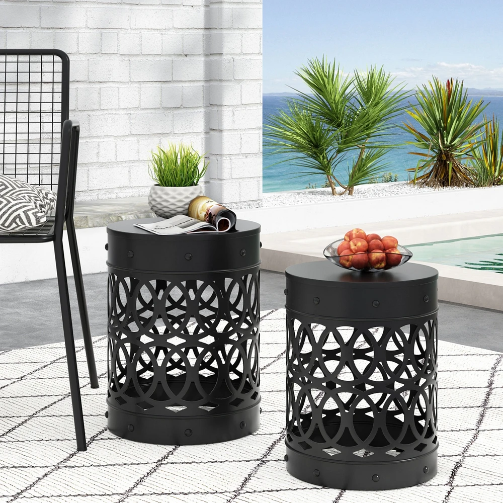 Whimsical Garden Table: Hand-Painted, Versatile, Rust-Resistant