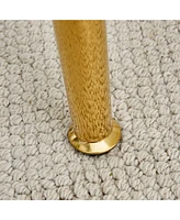 Streamdale Furniture A glass tabletop with a diameter of 40 inches and a modern minimalist circular dining table with gold plated metal legs. 40 ' 40'