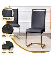 Streamdale Furniture Table and chair set, rock plate table top, gold metal table legs, stable and beautiful