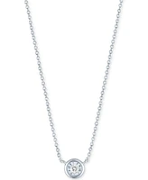 Diamond Bezel 18" Pendant Necklace (1/20 ct. t.w.) 10k White or Yellow Gold