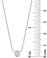 Diamond Bezel 18" Pendant Necklace (1/20 ct. t.w.) 10k White or Yellow Gold