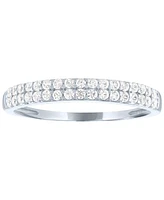 Forever Grown Diamonds Lab-Grown Two-Row Diamond Ring (1/3 ct. t.w.) 10k White Gold