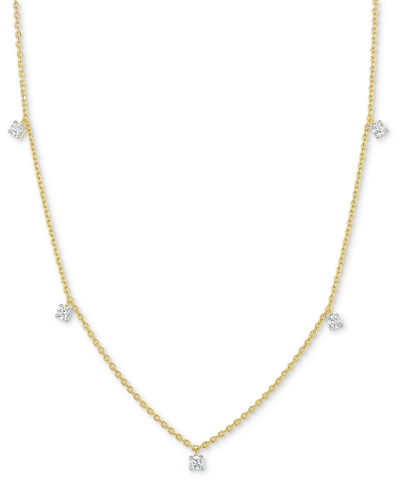 Forever Grown Diamonds Lab-Grown Diamond 5 Drop Necklace (1/4 ct. t.w.) Sterling Silver or 14k Gold-Plated