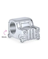 Bling Jewelry Suv Jeep Car Automobile Cubic Zirconia Head Lights Charm Bead Sterling Silver