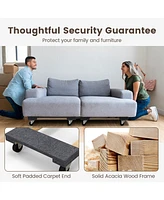 Costway 1 Pc 30''×18'' Furniture Dolly Moving Carrier Mover Handle Casters 1000lbs Capacity