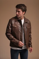 Furniq Uk Men's Leather Jacket, Brown, Created for Macy's