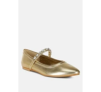 Rag & Co Gloxinia Metallic Mary Jane Ballerinas