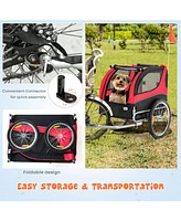 Dog Bike Trailer Foldable Pet Cart with 3 Entrances for Travel