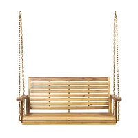 Tasmania Acacia Wood Porch Swing: Durable, Spacious, And Serene