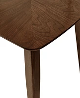 Indoor Wood Dining Set, Dining Chairs Set of 6 (Cream)+ Dining Table (Walnut)