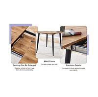 Streamdale Furniture Table and chair set.Modern Extendable Wood Mdf Dining Table.The table has a telescopic design, suitable for gatherings of differe