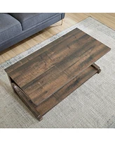 Unique coffee table, solid wood inch modern coffee table modern center table with storage, solid wood special shape coffee table, living room