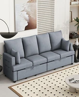 Simplie Fun Modern Modular Sofa, 4 Seat Chenile sectional Couch Set with 2 pilows lncluded, freely CombinableIndoor Funiture for Living Room, Apartmen