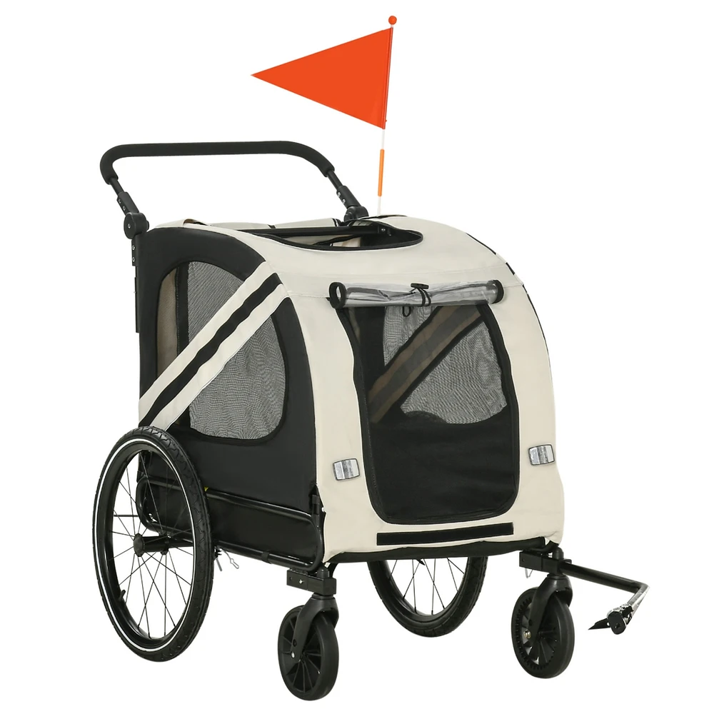 Streamdale Furniture 2-in-1 Pet Bike Trailer for Small Dogs, Road-Visibility Bicycle Stroller, Weather-Strong Bike Wagon Trailer Sidecar Attachment, W