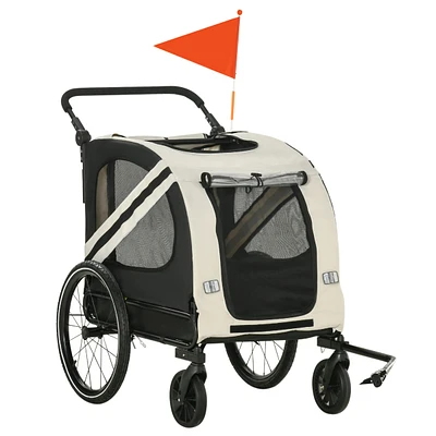 Streamdale Furniture 2-in-1 Pet Bike Trailer for Small Dogs, Road-Visibility Bicycle Stroller, Weather-Strong Bike Wagon Trailer Sidecar Attachment, W