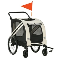 Streamdale Furniture 2-in-1 Pet Bike Trailer for Small Dogs, Road-Visibility Bicycle Stroller, Weather-Strong Bike Wagon Trailer Sidecar Attachment, W