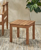 Streamdale Furniture Acacia Wood Slat-Top Side Table: Minimalist Elegance For Outdoor Spaces