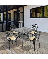 Streamdale Furniture (Cushions In Random Colors)-Piece Set Of Cast Aluminum Patio Furniture With Cushions