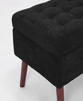 Storage Bench with Storage Bench for Bedroom End of Bed Bench Foot of Bed Bench Entryway Bench Storage Ottoman Bench 43.7" W x 18.1" D Black