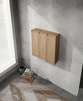 12" Bathroom Side Cabinet, 3-Soft Close Doors, Float Mounting Design