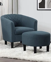 Convenience Concepts 27.75" Polyester Roosevelt Accent Chair with Ottoman