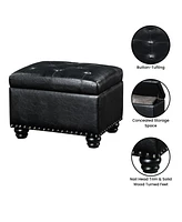 Convenience Concepts 24" Faux Leather 5th Avenue Storage Ottoman