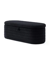 Modern End of Bed Bench with Storage Upholstered Sherpa Fabric Large Storage Bench Ottoman Shoe Stool Long Bench Window Sitting Toy Storage Bench for