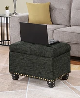 Convenience Concepts 24" Faux Linen 5th Avenue Storage Ottoman