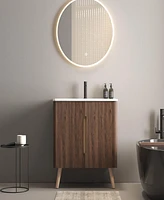Etna 30" Striped Walnut Modern Bathroom Vanity with Sink