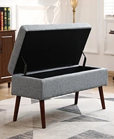 Simplie Fun Storage Bench with Storage Bench for Bedroom End of Bed Bench Foot of Bed Bench Entryway Bench Storage Ottoman Bench 43.7" W x 18.1" D Gre