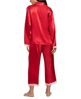 Linea Donatella Women's 2Pc. Lace-Trm Long Pajama Set