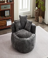 Streamdale Furniture Memory Foam Bean Bag Chairs for Adults/Teens with Filling, Bean Bag Lazy Sofa with Ultra Soft Chenille Cover, Round Bean Bag, Ind