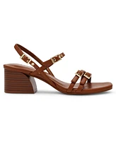 Anne Klein Women's Mackenzie Strappy Buckle Block Heel Dress Sandals