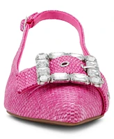 Anne Klein Women's Kenni Embellished Buckle Slingback Flats