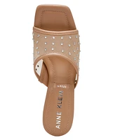 Anne Klein Women's Julie Square Toe Embellished Mule Dress Sandals
