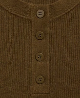 Mango Women's Buttons Detail Ribbed Sweater