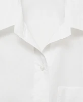 Mango Women's Gathered Details Cotton Shirt