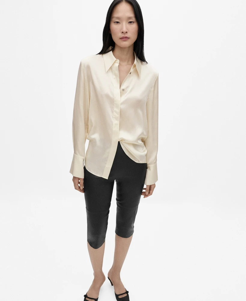 Mango Women's Silk Satin Shirt