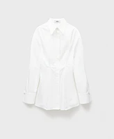 Mango Women's Cotton Pleated Shirt