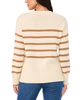 Vince Camuto Women's Striped Dropped-Shoulder Crewneck Sweater