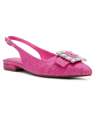 Anne Klein Women's Kenni Embellished Buckle Slingback Flats