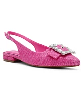 Anne Klein Women's Kenni Embellished Buckle Slingback Flats