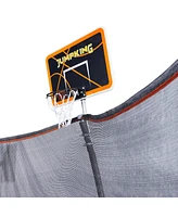 JumpKing 15' Trampoline with Basketball Hoop and Ball