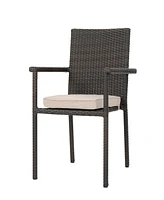 San Pico Dining Chair-Multi Brown,1Pc With Cushion