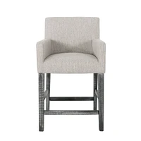 Set Of 2 Upholstered 26 Inch Counter Stool - Light Gray/Gray