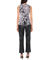 Vince Camuto Women's Paisley-Print Keyhole Sleeveless Top