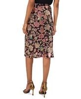 Vince Camuto Women's Floral-Print Sequined Knee-Length Skirt