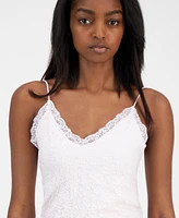 Hippie Rose Juniors' Lace Trim Seamless Cami