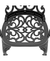 (Cushions In Random Colors)3-Piece Set Of Cast Aluminum Patio Furniture With Cushions