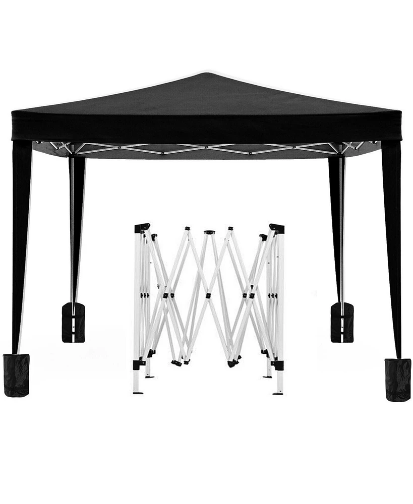 10'x10' Folding Canopy with 4 Removable Sidewalls Outdoor Event Shelter Upf 50+ Gazebo Portable Tents for Parties Beach Camping Wedding Ez Pop Up Cano